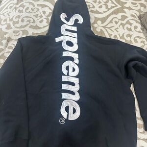 Supreme Black Hoodie with White Logo